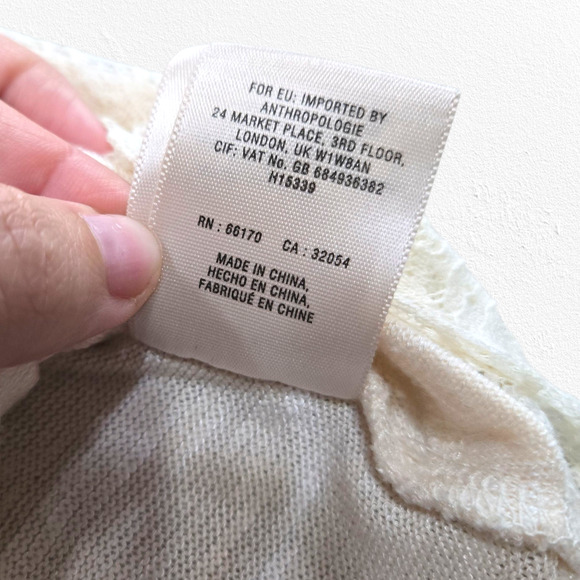 Akemi + Kin Ivory Lace Fringe Halter Tank Top Boho Anthropologie Size XS Petite - Picture 9 of 11